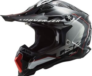 Subverter Evo Arched Full Face MX Motorcycle Helmet – Black/Red/Silver