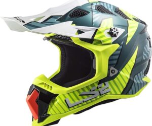 LS2 Subverter Evo Astro Full Face MX Helmet – Gloss Cobalt / Hi-Vis Yellow